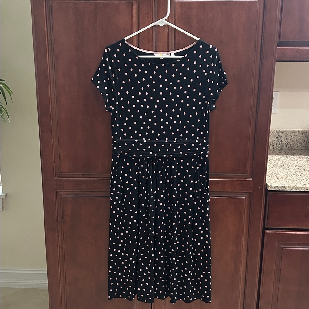 Black Dress with Pink Polka Dots